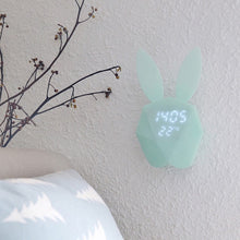 Cute Bunny LED Light Thermometer Wall Clock