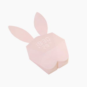 Cute Bunny LED Light Thermometer Wall Clock