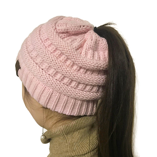 Premium Soft Knit Ponytail Beanie