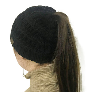 Premium Soft Knit Ponytail Beanie